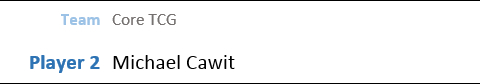 Player 2: Michael Cawit