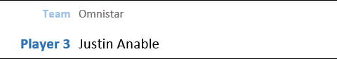 Player 3: Justin Anable