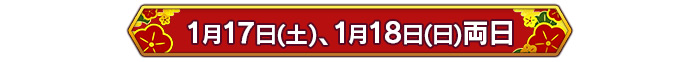 1月17日(土)、18日(日)両日
