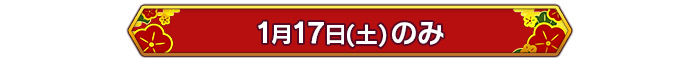 1月17日(土)のみ
