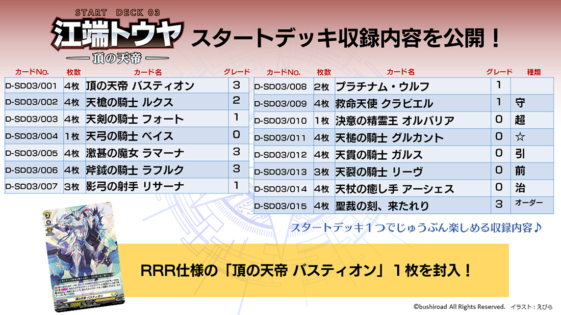 人気商品！】 ヴァンガード 江端トウヤ DSR バスティオン 頂の天帝 